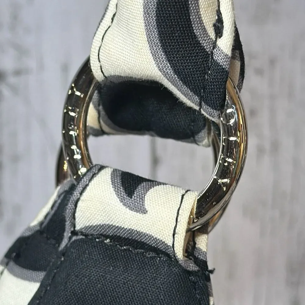 Vera Bradley Shoulder Bag Quilted Magnetic Closure Black White Floral‎ LOOK - Picture 3 of 11